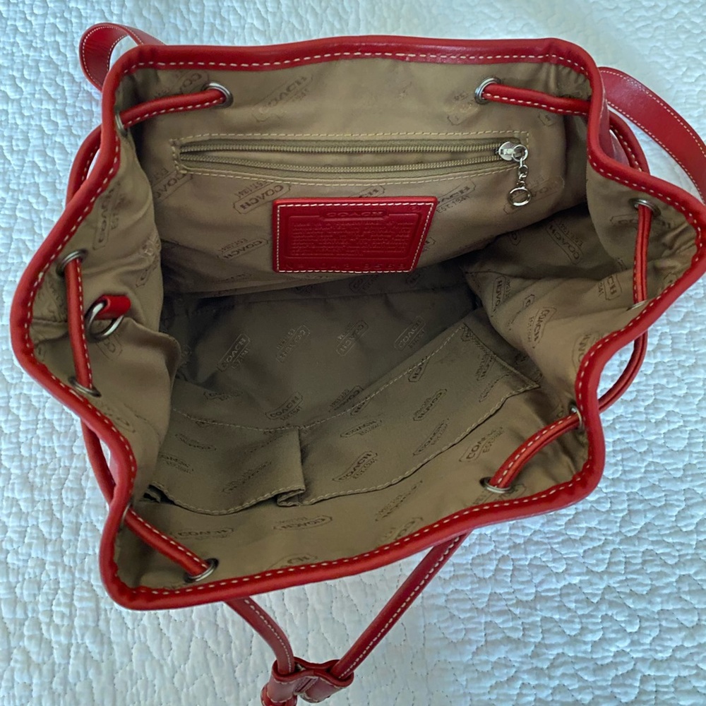 Beautiful Red Coach Backpack π - Picture 4 of 10